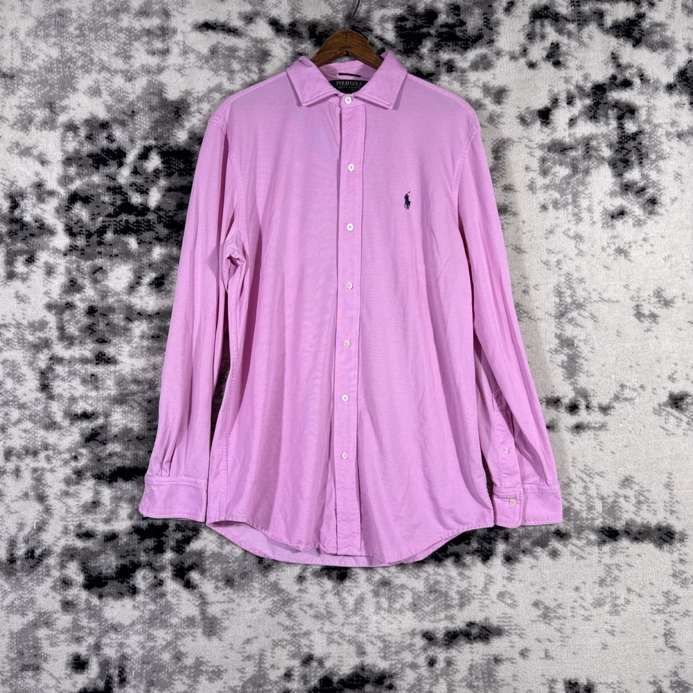 Polo Golf Ralph Lauren Shirt Mens Size Medium Pink Performance Soft Knit